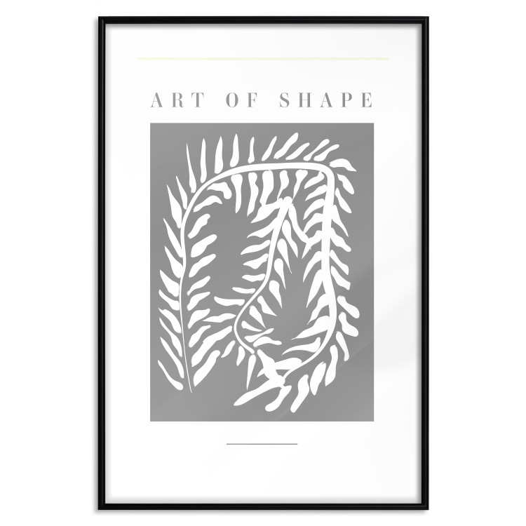 Wall Poster Art of Shape - English texts and a white plant on a gray background 135657 additionalImage 24