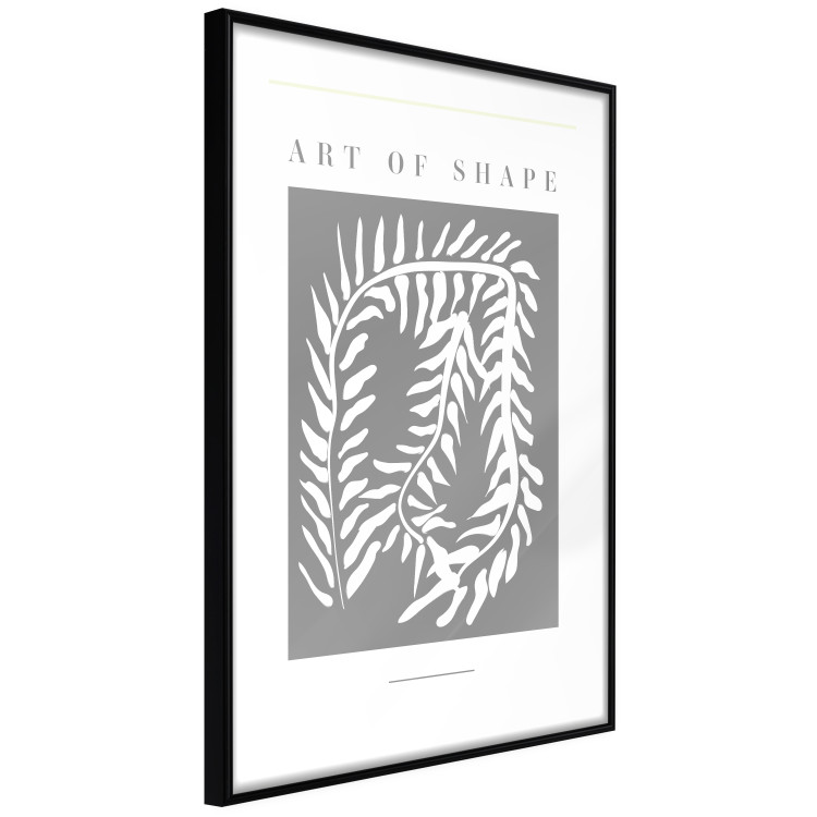 Wall Poster Art of Shape - English texts and a white plant on a gray background 135657 additionalImage 7