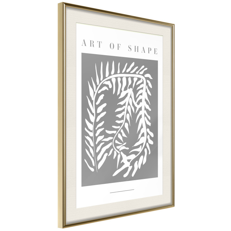 Wall Poster Art of Shape - English texts and a white plant on a gray background 135657 additionalImage 9