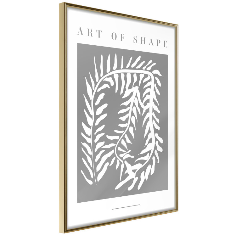 Wall Poster Art of Shape - English texts and a white plant on a gray background 135657 additionalImage 6