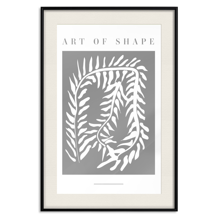Wall Poster Art of Shape - English texts and a white plant on a gray background 135657 additionalImage 25