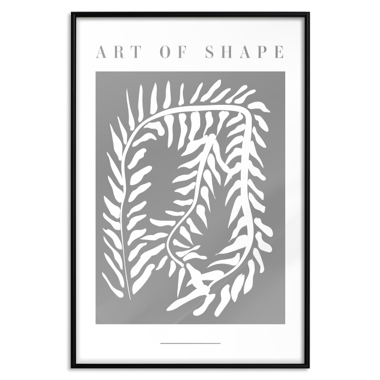 Wall Poster Art of Shape - English texts and a white plant on a gray background 135657 additionalImage 22