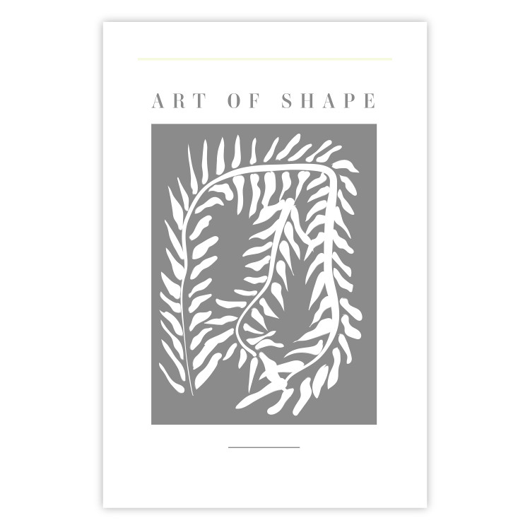Wall Poster Art of Shape - English texts and a white plant on a gray background 135657 additionalImage 15