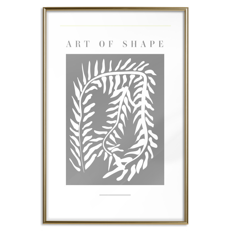Wall Poster Art of Shape - English texts and a white plant on a gray background 135657 additionalImage 26