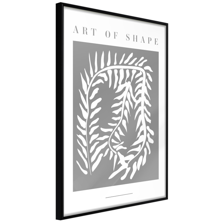 Wall Poster Art of Shape - English texts and a white plant on a gray background 135657 additionalImage 5