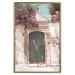 Wall Poster Charming Alley - architecture of a wall with a green entrance in the sunlight 135757 additionalThumb 18