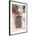 Wall Poster Charming Alley - architecture of a wall with a green entrance in the sunlight 135757 additionalThumb 4