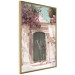Wall Poster Charming Alley - architecture of a wall with a green entrance in the sunlight 135757 additionalThumb 8