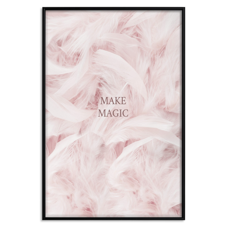 Wall Poster Pink Feathers - fluffy pastel composition with English text 136457 additionalImage 12