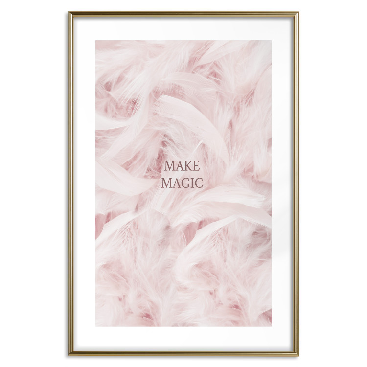 Wall Poster Pink Feathers - fluffy pastel composition with English text 136457 additionalImage 9