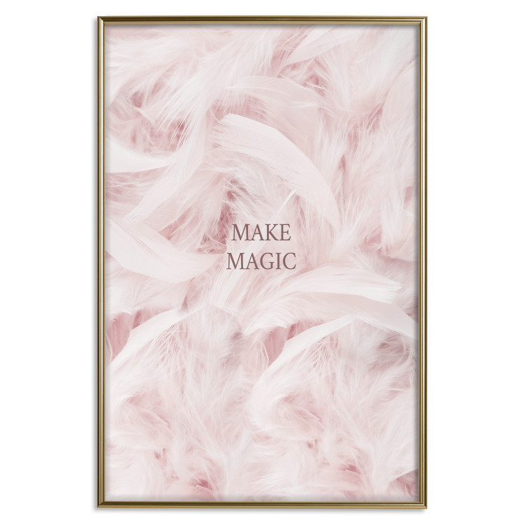 Wall Poster Pink Feathers - fluffy pastel composition with English text 136457 additionalImage 11