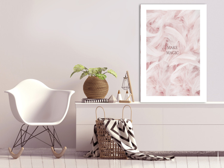 Wall Poster Pink Feathers - fluffy pastel composition with English text 136457 additionalImage 19