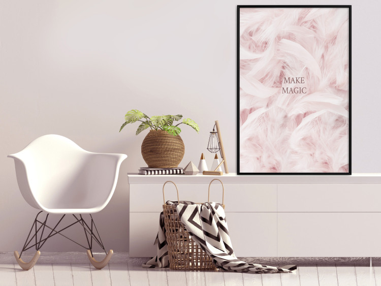 Wall Poster Pink Feathers - fluffy pastel composition with English text 136457 additionalImage 18