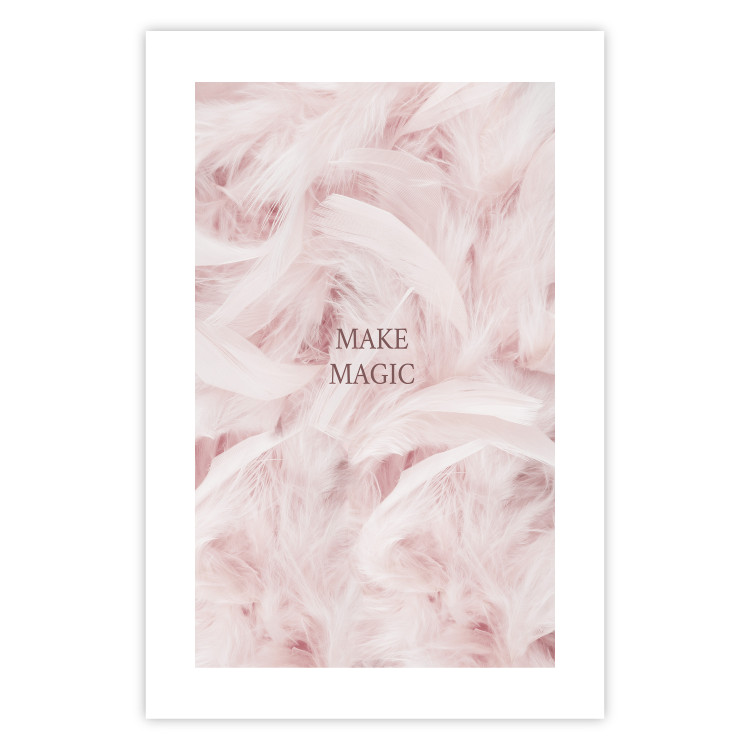 Wall Poster Pink Feathers - fluffy pastel composition with English text 136457 additionalImage 13
