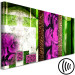 Canvas Art Print Abstraction with Roses (1-piece) Narrow - pink flowers and green background 138357 additionalThumb 6