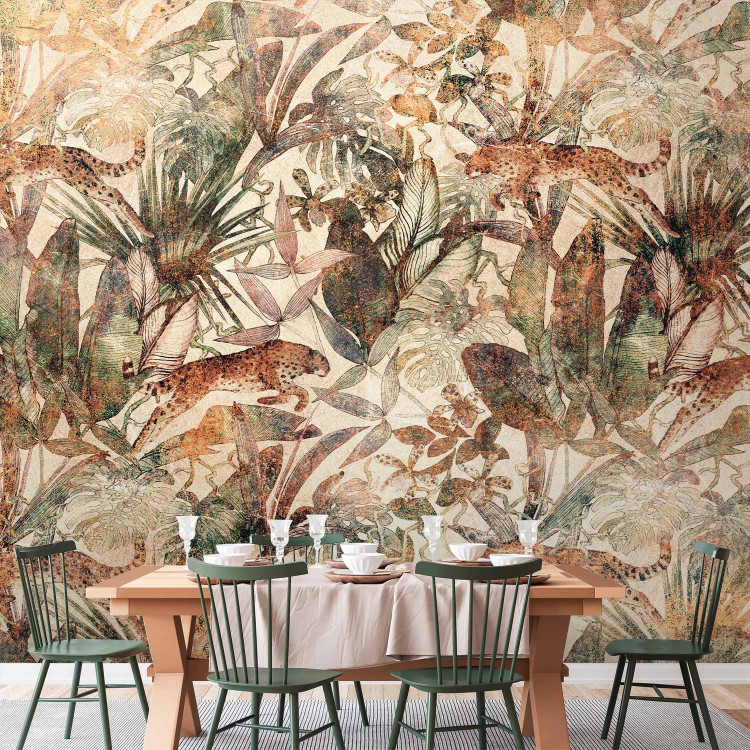 Wall Mural Wild nature - exotic composition with plant motif and leaves 142357 additionalImage 4