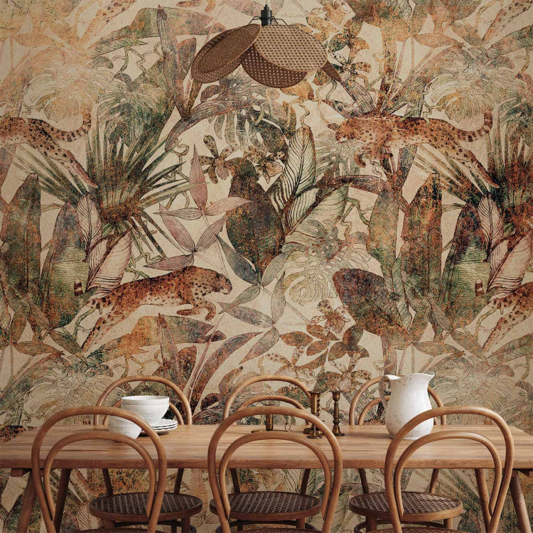 Wall Mural Wild nature - exotic composition with plant motif and leaves 142357 additionalImage 6
