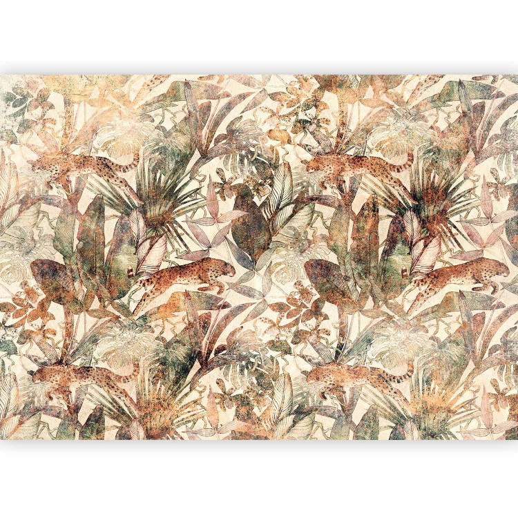 Wall Mural Wild nature - exotic composition with plant motif and leaves 142357 additionalImage 1