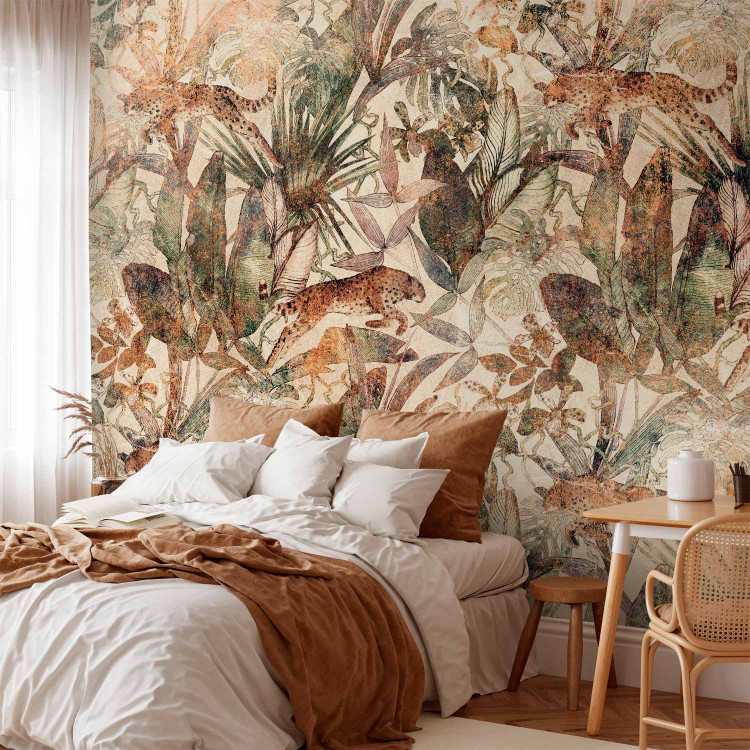 Wall Mural Wild nature - exotic composition with plant motif and leaves 142357 additionalImage 2