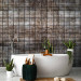 Wall Mural Wooden tiles - dark grey background with a pattern of small rectangles 144957 additionalThumb 8