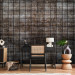 Wall Mural Wooden tiles - dark grey background with a pattern of small rectangles 144957 additionalThumb 4