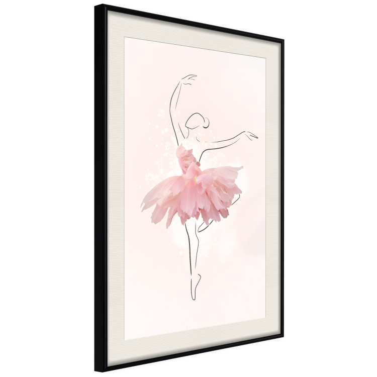 Wall Poster Dancer - Lineart of a Ballerina in a Dress Made of Pink Flower Petals 148557 additionalImage 8