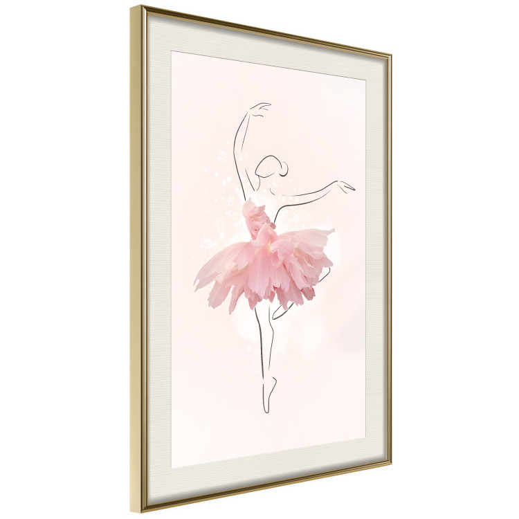 Wall Poster Dancer - Lineart of a Ballerina in a Dress Made of Pink Flower Petals 148557 additionalImage 9