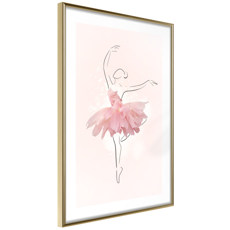 Wall Poster Dancer - Lineart of a Ballerina in a Dress Made of Pink Flower Petals 148557 additionalImage 10
