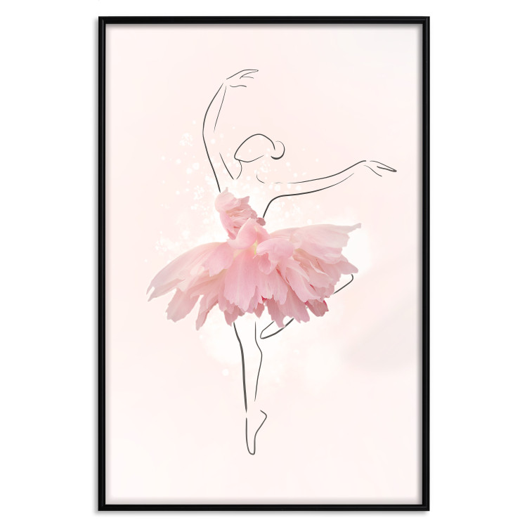 Wall Poster Dancer - Lineart of a Ballerina in a Dress Made of Pink Flower Petals 148557 additionalImage 20