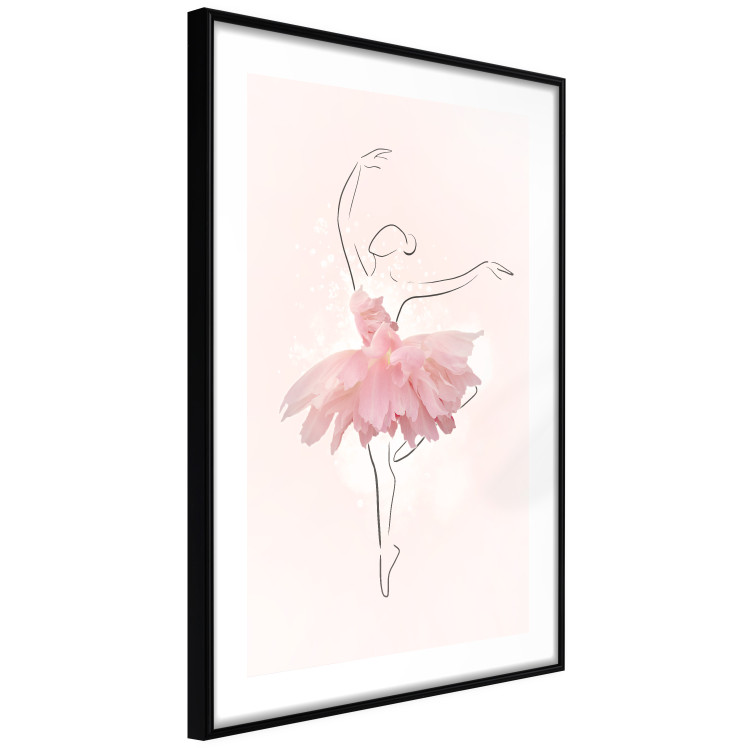 Wall Poster Dancer - Lineart of a Ballerina in a Dress Made of Pink Flower Petals 148557 additionalImage 7