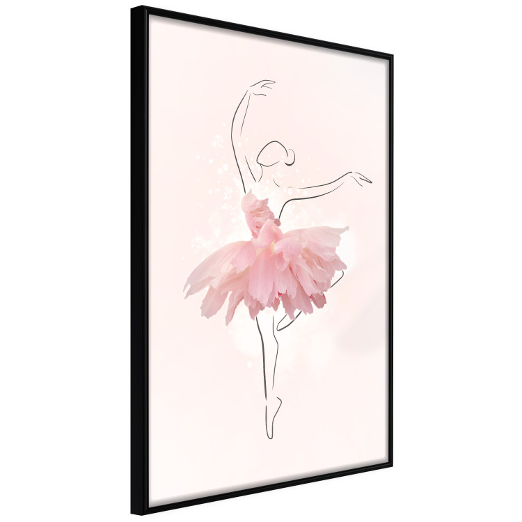Wall Poster Dancer - Lineart of a Ballerina in a Dress Made of Pink Flower Petals 148557 additionalImage 6