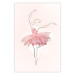 Wall Poster Dancer - Lineart of a Ballerina in a Dress Made of Pink Flower Petals 148557
