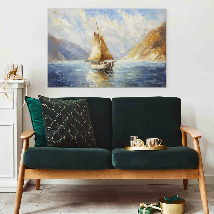 Canvas Art Print A Ship at Sea - A Landscape Inspired by the Works of Claude Monet 151057 additionalImage 11