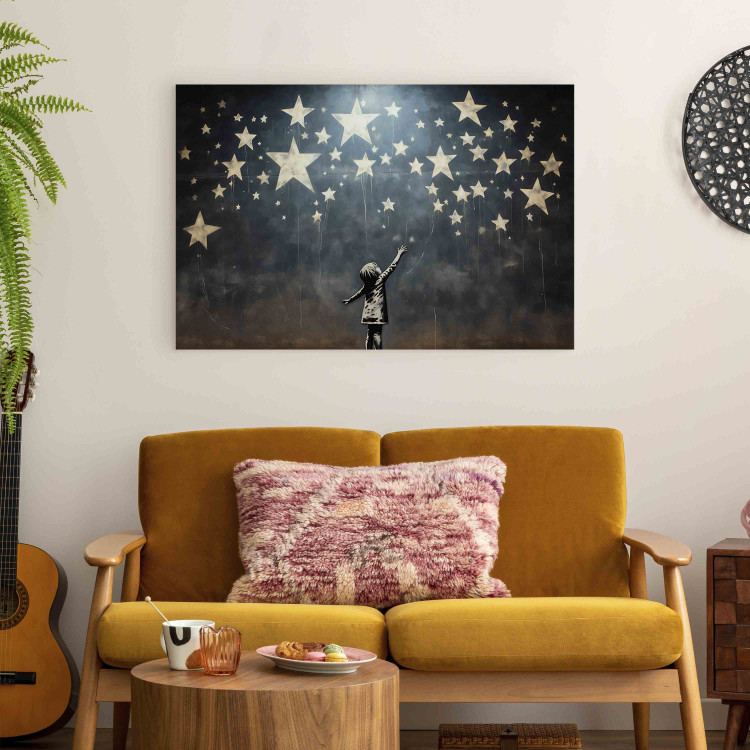 Canvas Falling Stars - A Mural Inspired by Banksy’s Work 151757 additionalImage 3