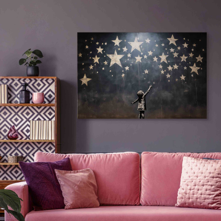 Canvas Falling Stars - A Mural Inspired by Banksy’s Work 151757 additionalImage 11