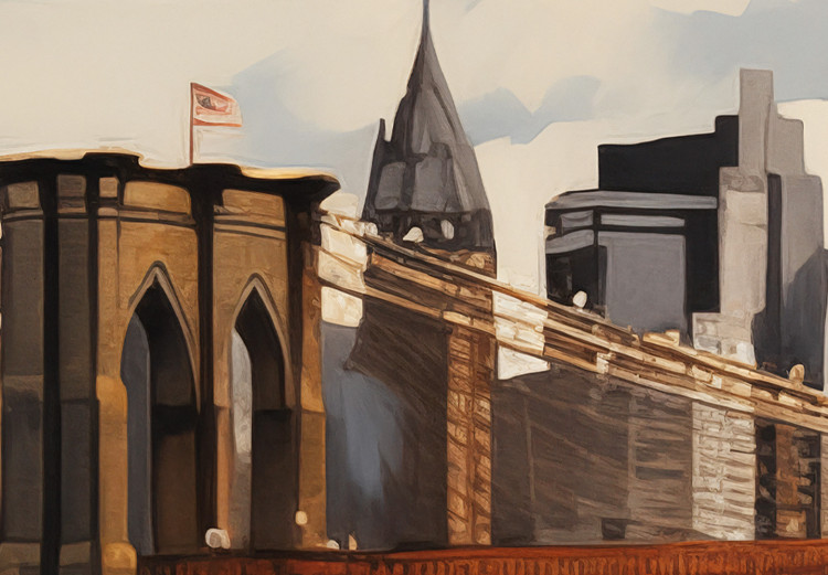 Canvas Art Print A View of Brooklyn - A Cityscape With a Bridge Against a Backdrop of Architecture 151957 additionalImage 4