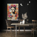 Canvas Print Portrait of the Painter - Frida Kahlo on a Pastel Floral Background 152257 additionalThumb 5