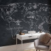Photo Wallpaper World Map - sketch of continents on a black background 59957 additionalThumb 4