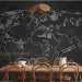Photo Wallpaper World Map - sketch of continents on a black background 59957 additionalThumb 6