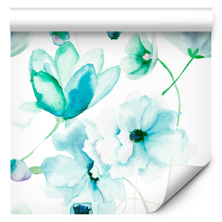 Modern Wallpaper Turquoise Flowers 89757 additionalImage 6