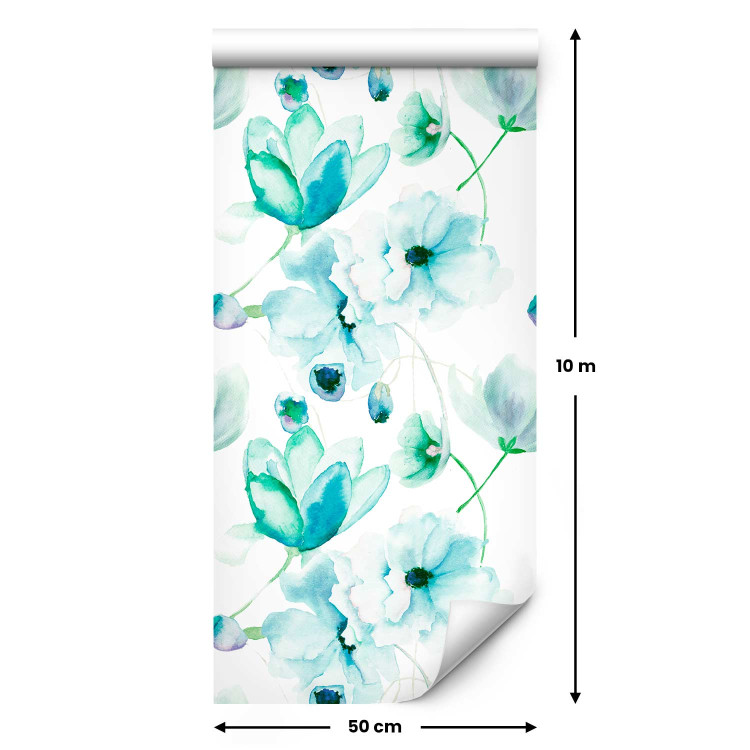 Modern Wallpaper Turquoise Flowers 89757 additionalImage 7