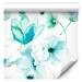Modern Wallpaper Turquoise Flowers 89757 additionalThumb 6