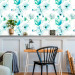 Modern Wallpaper Turquoise Flowers 89757