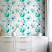 Modern Wallpaper Turquoise Flowers 89757 additionalThumb 8