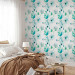 Modern Wallpaper Turquoise Flowers 89757 additionalThumb 4