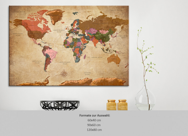 Decorative Pinboard World Map: Brown Elegance [Cork Map] 96057 additionalImage 7