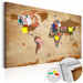 Decorative Pinboard World Map: Brown Elegance [Cork Map] 96057