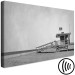 Canvas Print Safety- black and white photograph of a lifeguard booth on the beach 116367 additionalThumb 6
