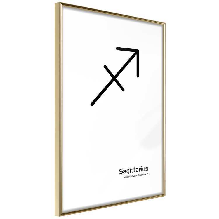 Wall Poster Sagittarius - simple black and white composition with zodiac sign and text 117067 additionalImage 6