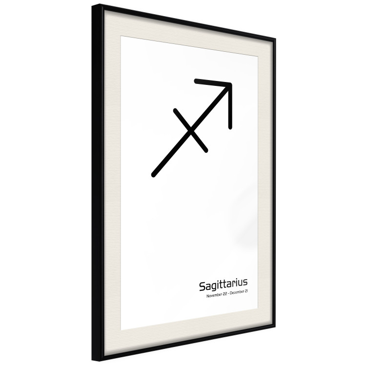 Wall Poster Sagittarius - simple black and white composition with zodiac sign and text 117067 additionalImage 3